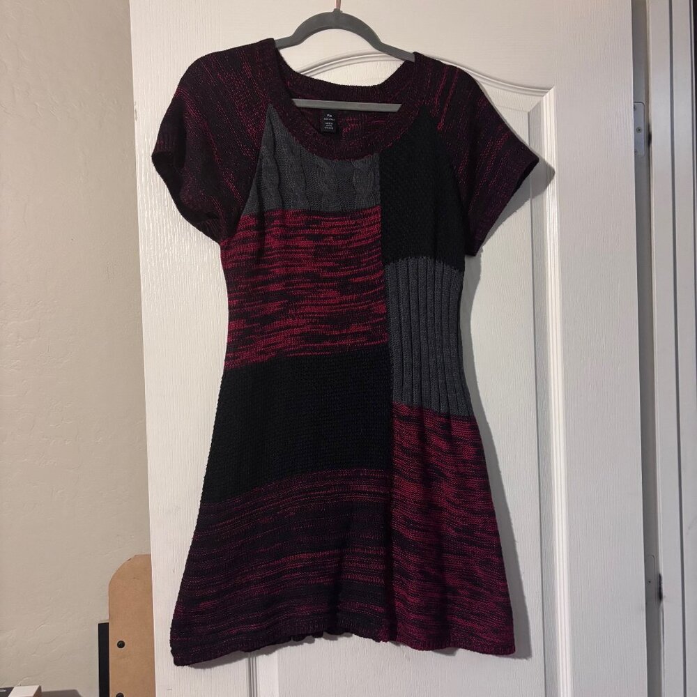 Women's Style & Co black and red sweater dress SZ PXL